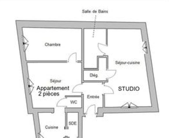 Studio 3 pièces 47 m²