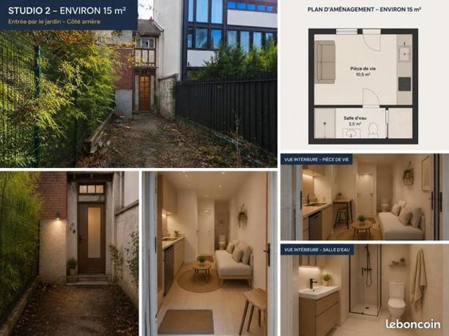 Studio 1 pièce 15 m²