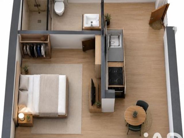 Studio 1 pièce 18 m²
