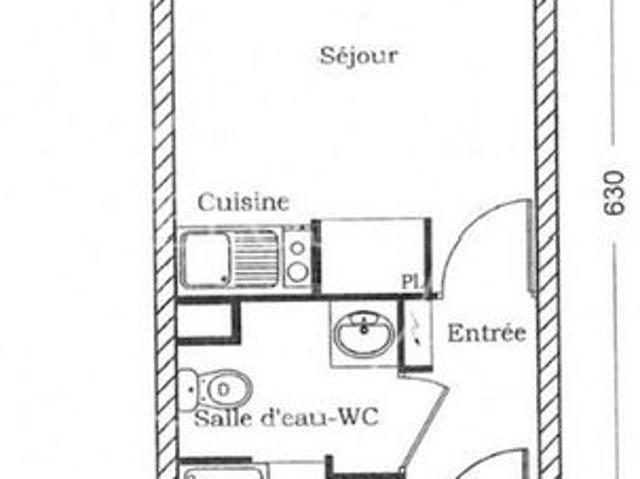 Studio 1 pièce 19 m²