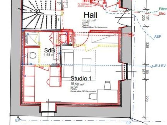Studio 1 pièce 23 m²