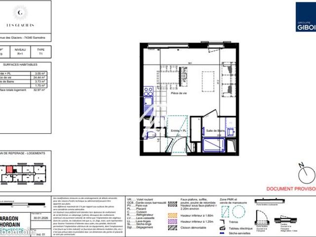 Studio 1 pièce 33 m²