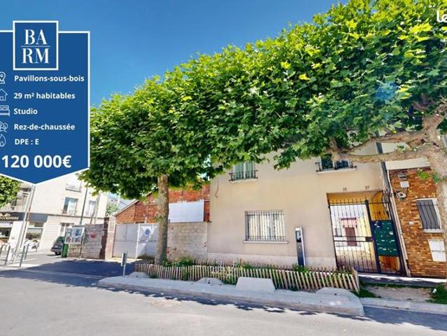 Studio 29 m² Les Pavillons sous Bois