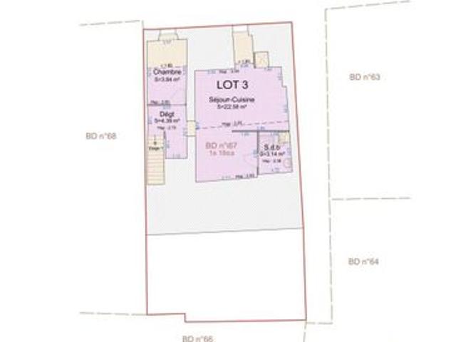 Studio 2 pièces 38 m²