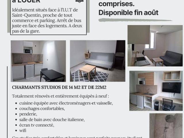 Studio de 14m2 à louer sur Saint Quentin