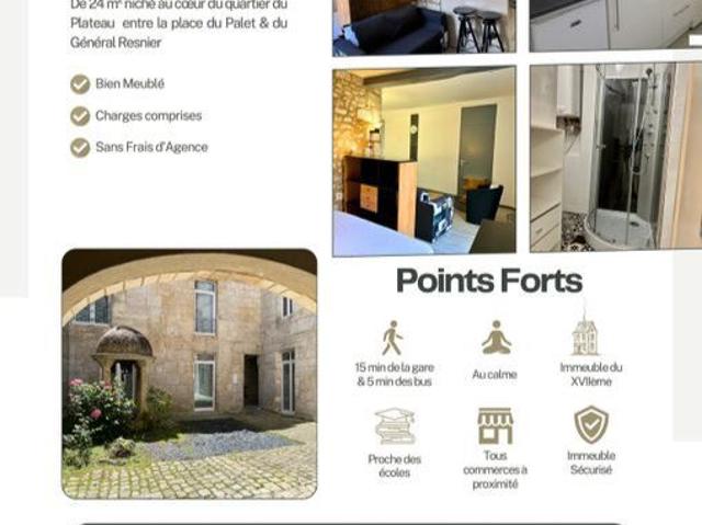 Studio de 24m2 à louer sur Angoulême