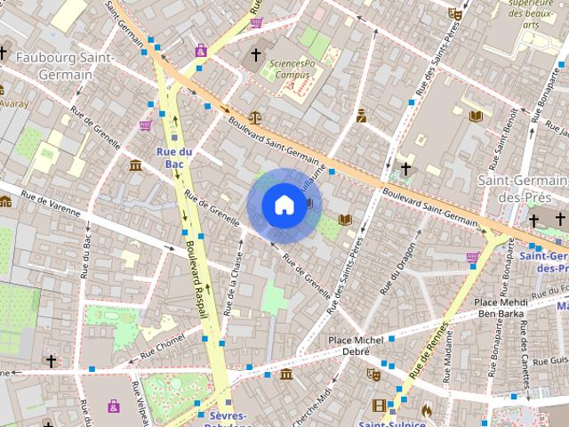 Studio for rent in Saint Thomas d'Aquin, Paris