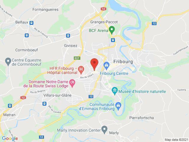 Studio on the 3rd floor in Fribourg and 2 minutes from the train station