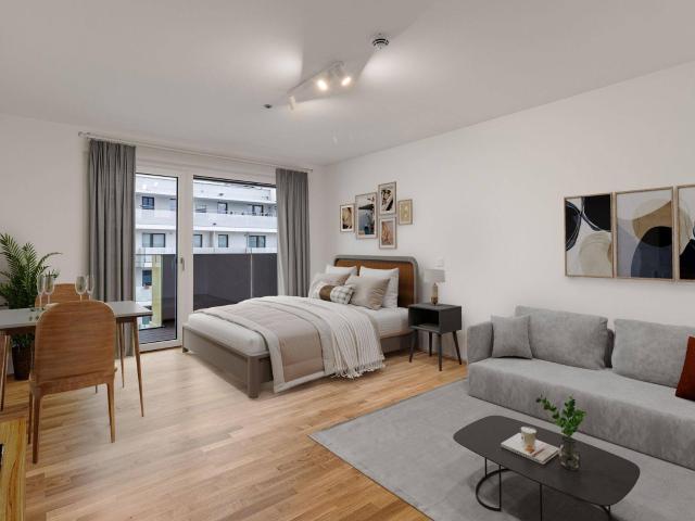 Studio Large möbliert mit Zugang zu Fitness, Co Working, Dachterrasse, Kinoraum