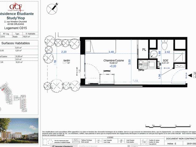 Studio meublé Orleans 45100