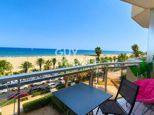 Studio meublé avec balcon et vue mer à Canet Sud Septembre a Juin