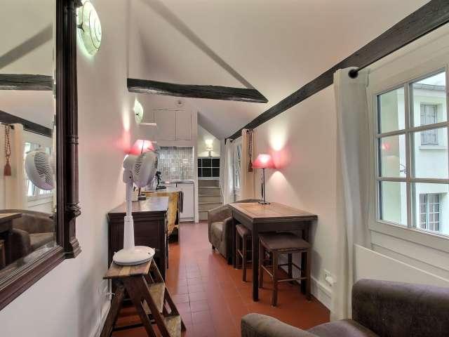 Studio meublé à louer en alcôve 20 m² Centre Georges Pompidou Paris