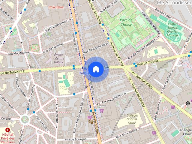 Studio meublé à Paris, Rue Abel Hovelacque