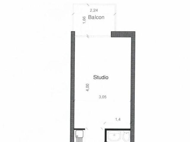 Studio meublé 18.90 m², balcon, kitchenette équipée