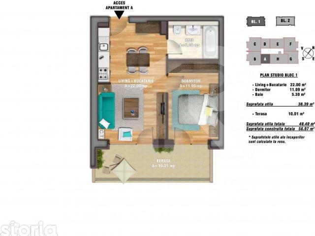Studio superb New Times Residence + loc de parcare subteran