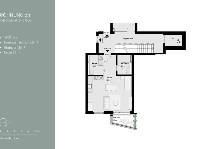 Studio with 1.5 rooms on sale in Ziefen 46 m² | dreamo. Ch