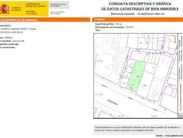 Suelo urbano consolidado en la barriada de Torreblanca de los Caños, Sevilla