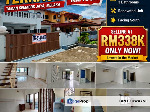 SUPER Below Market Double Storey Terrace Taman Semabok Jaya Melaka