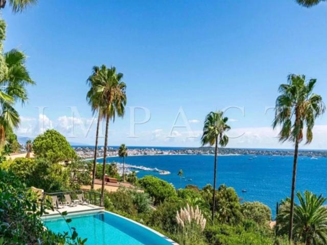 Super Cannes 3 pièces vue mer résidence avec piscine, tennis à vendre