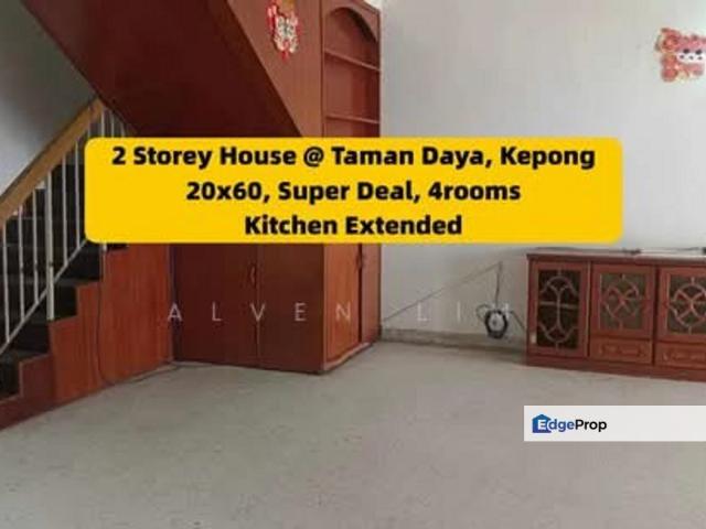 Super Deal, Taman Daya Kepong, 2 Storey House, 20x60, Extended