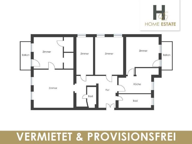 Super Einstiegspreis für Profis über 150qm Wohnung mit 2 Balkonen & Provisionsfrei