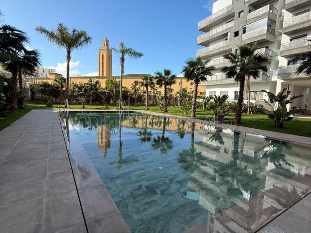 Superbe appartement à louer à Casablanca Finance City. Surface de 114 m². Bien meublé