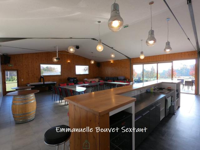 Superbe domaine touristique, 3 ha, 5 chalets bois, salle de réception, maison d'habitation, piscine, divers dépendances