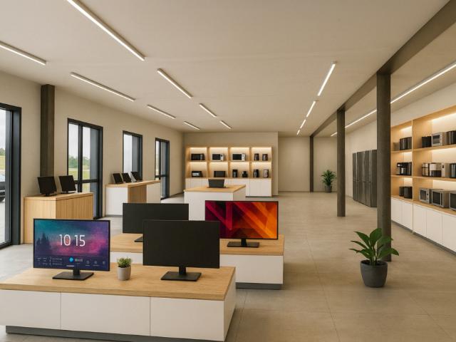 Superbe espace commercial et de showroom lumineux à louer