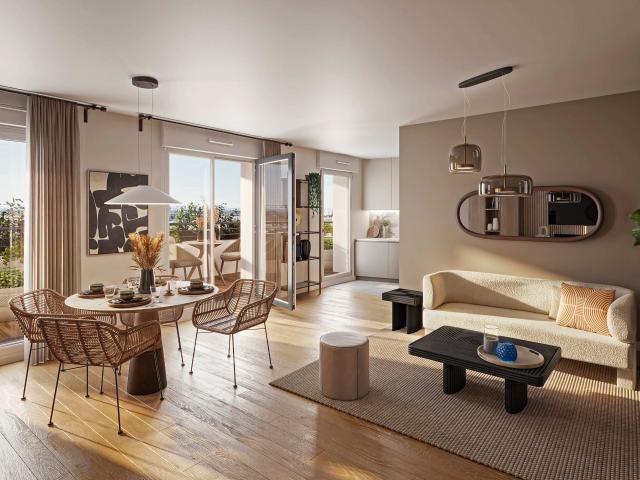 SUPERBE T3 TRAVERSANT DE 69 M² AVEC 18 M² DE TERRASSE, AU CALME 2 pièces, 69 m²
