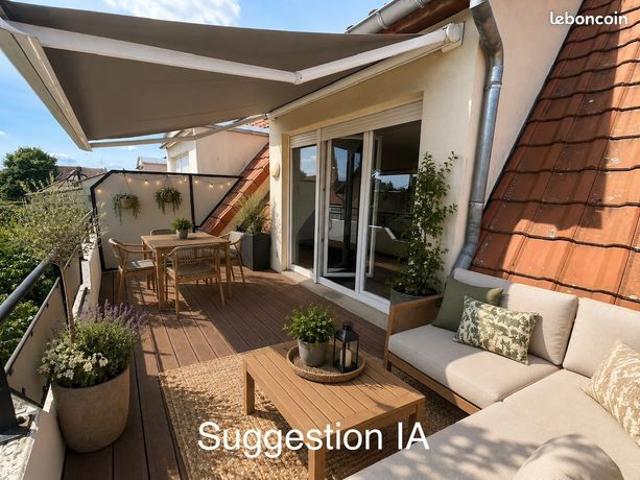 Superbe 3 pièces au dernier étage avec terrasse et vue dégagée