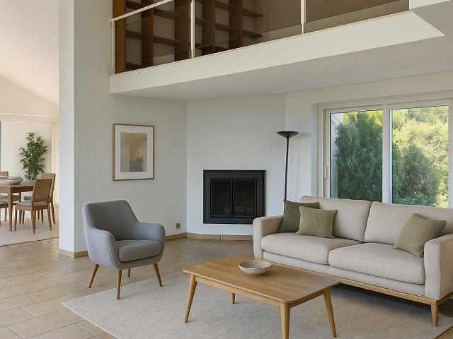 Sur les hauteurs de Genolier Villa individuelle avec vue panoramique, jardin généreux et potentiel d'appartement indépendant | dreamo. Ch