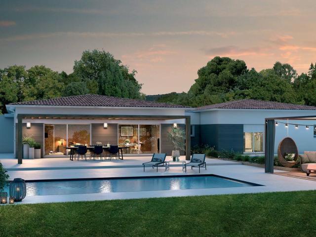 Sur parcelle de 2219m² villa contemporaine de plain pied