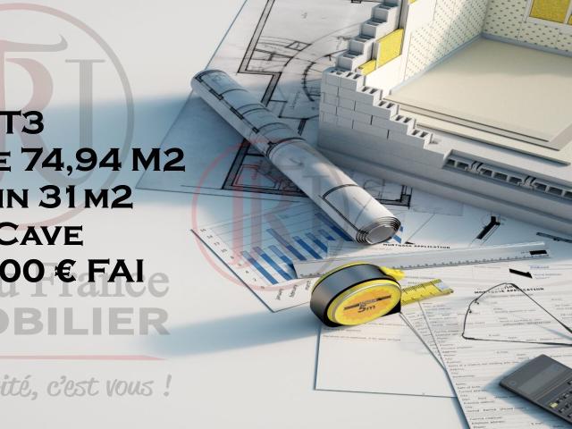 Surface brute de 74,94 m2 à aménager en appartement