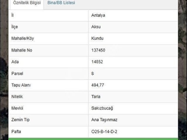 Kundu'da Denize YAKIN Satılık Tarla: 494m, Yatırımlık Fırsat