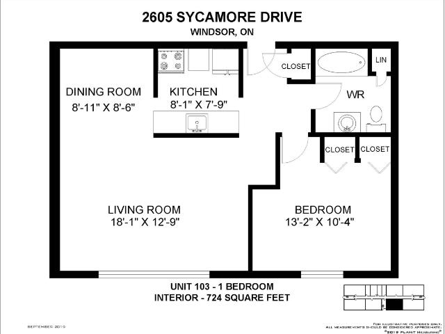 Sycamore Apartments 1 Bedroom Apartment for Rent at 2625 2601 2625 Sycamore Drive, Windsor, ON N8T 2Y8 Forest Glade