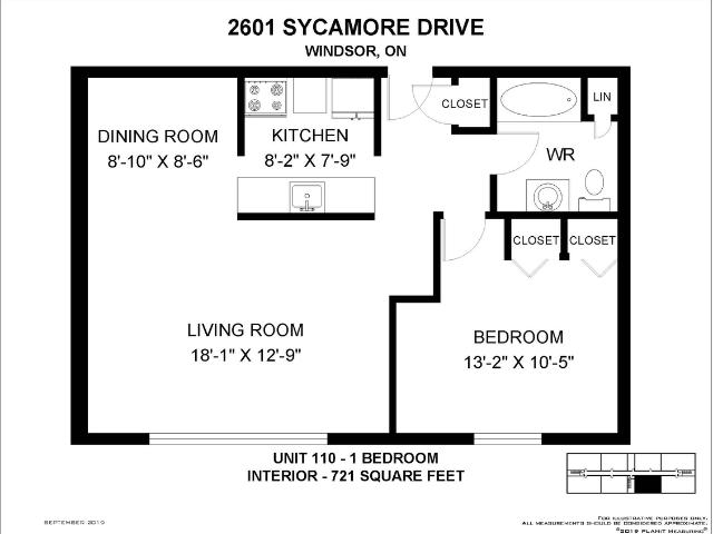 Sycamore Apartments 1 Bedroom Apartment for Rent at 2625 2601 2625 Sycamore Drive, Windsor, ON N8T 2Y8 Forest Glade