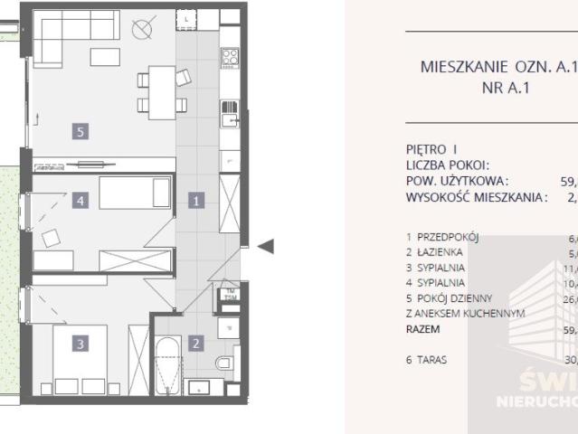 Szczecin, Dąbie, 59,87 m2